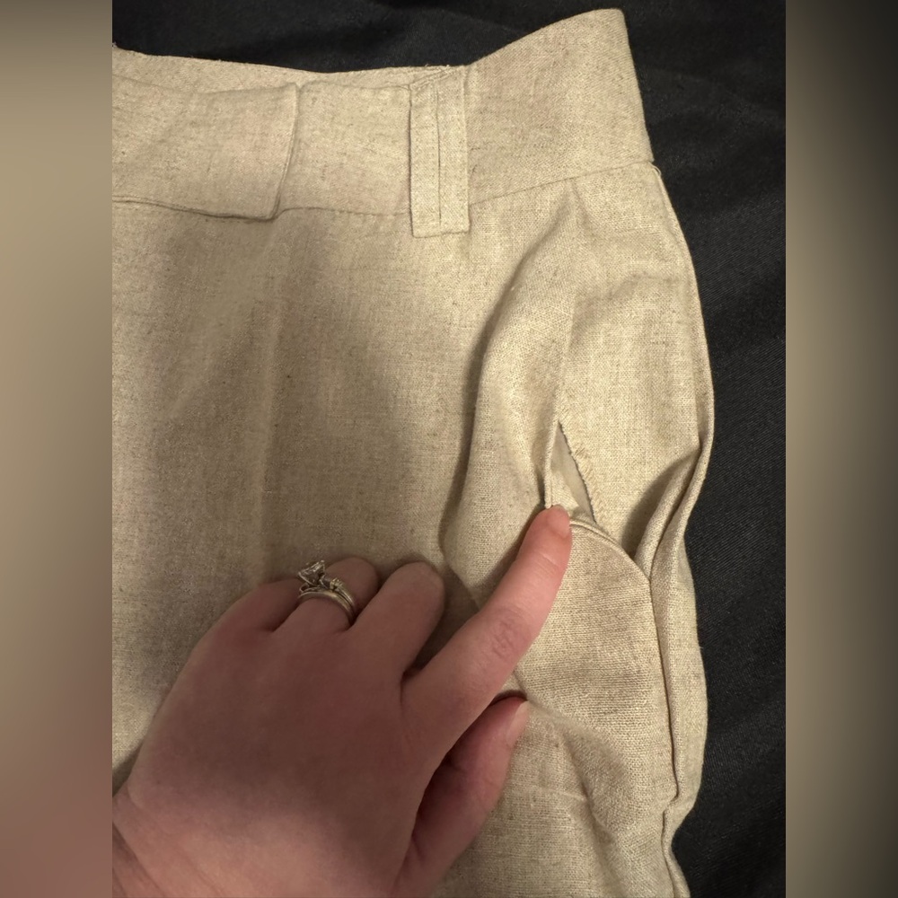 Cato light beige-oatmeal colored boot cut style linen pants - women’s size 10 - Picture 12 of 15